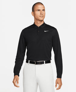 Nike Dri-FIT Victory solid long sleeve polo | black/white