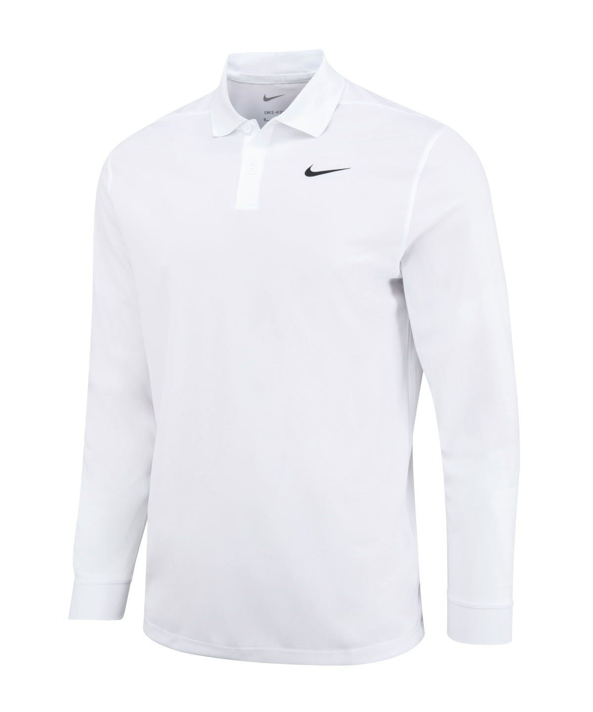 Nike Dri-FIT Victory solid long sleeve polo | white/black