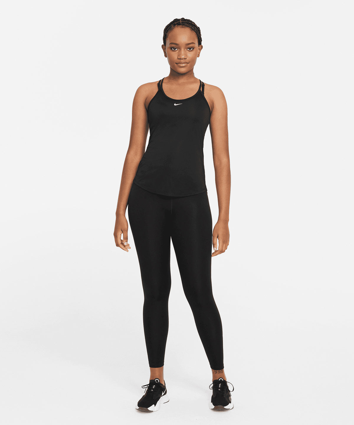 Womens Nike One Dri-FIT Elastika standard fit tank | particle grey/heather/black