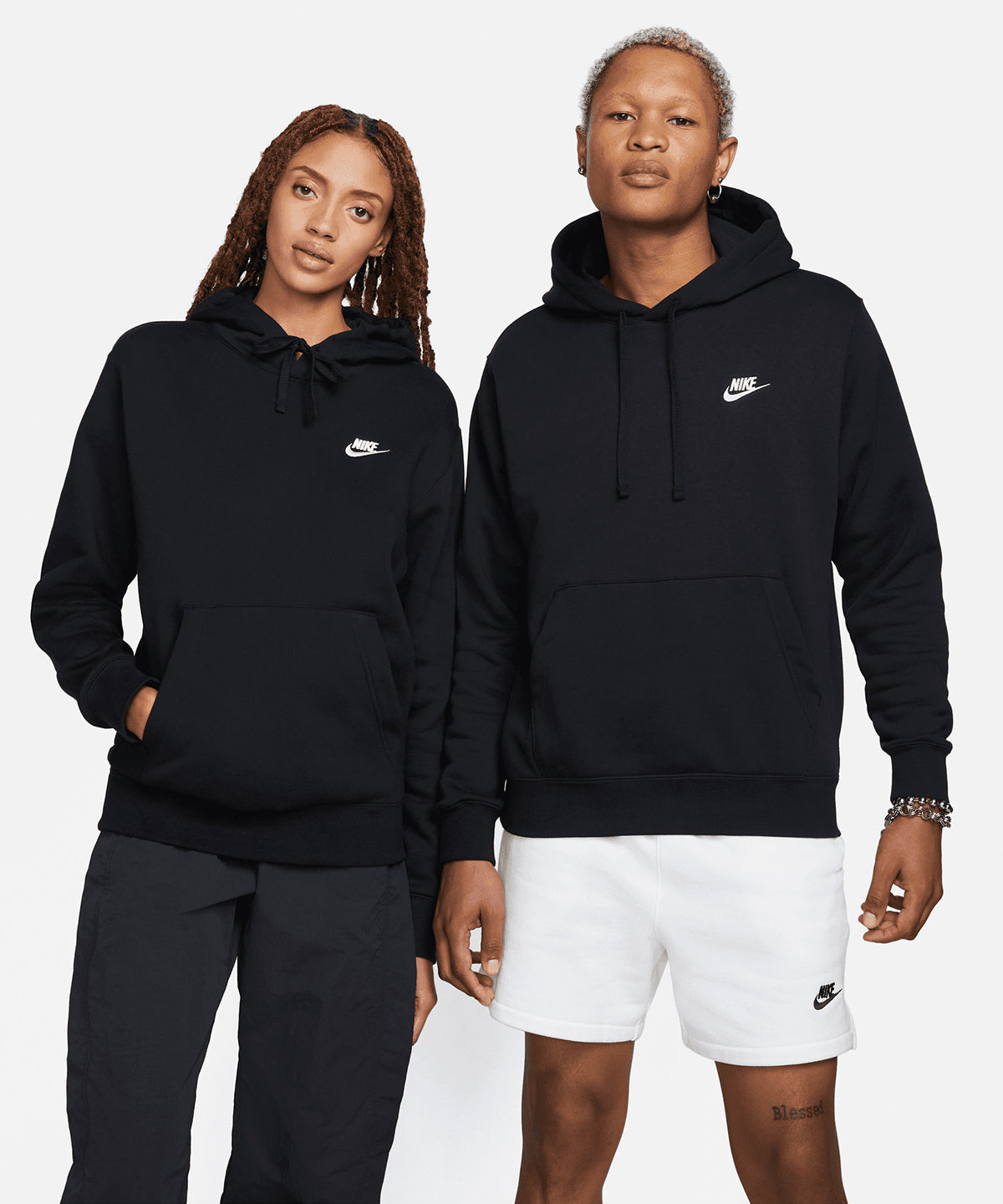Nike Club hoodie | white/white/black