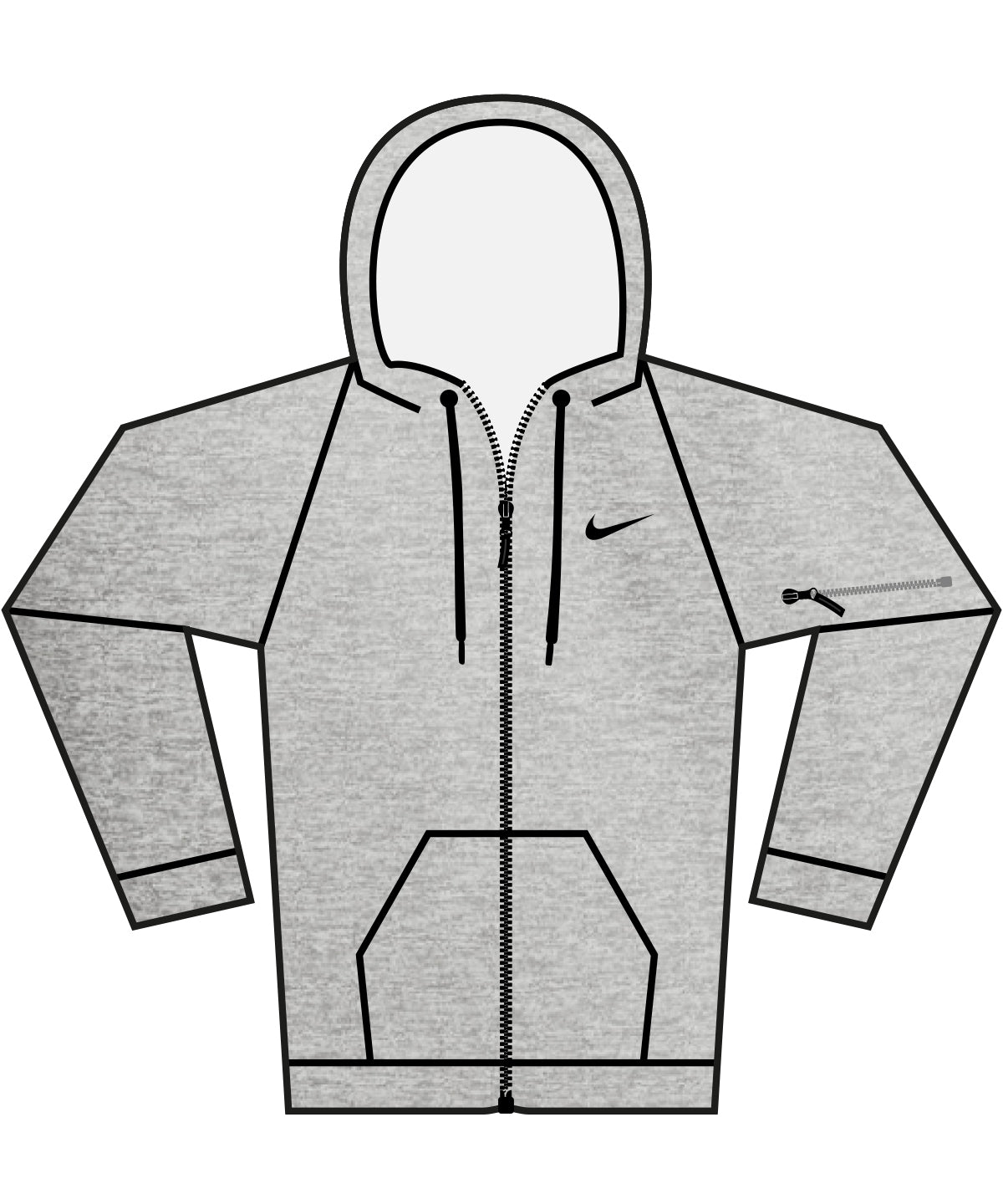 Nike mens full-zip fitness hoodie | dark grey heather/ particle grey/ black