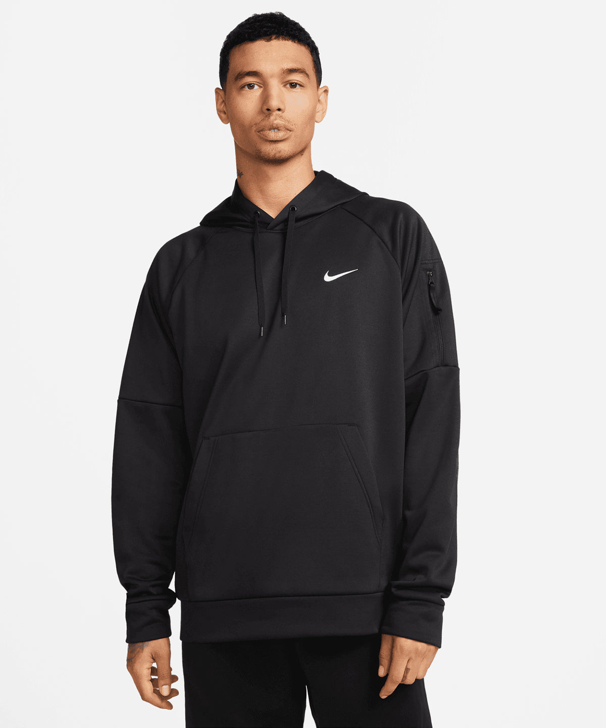 Nike mens pullover fitness hoodie | dark grey heather/particle grey/ black