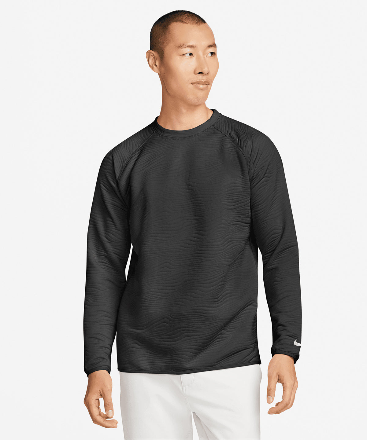 Nike Dri-FIT Tour crew quilted top | black/black/white