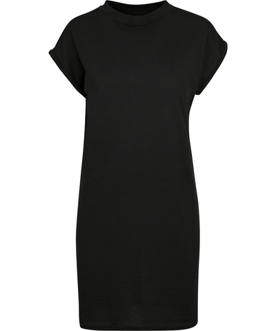 Womens extended shoulder dress | black