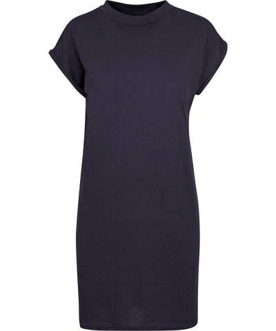 Womens extended shoulder dress | navy