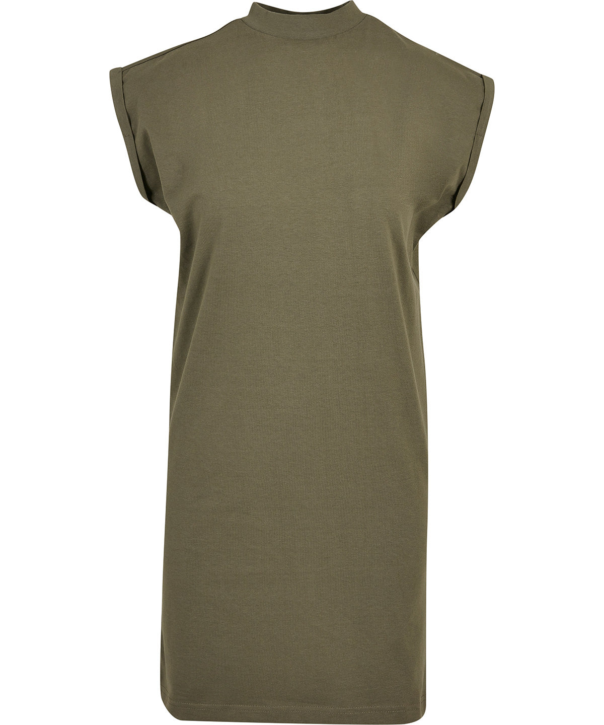 Womens extended shoulder dress | olive