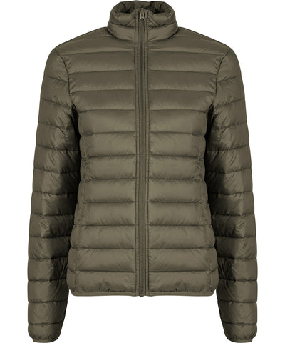 Womens light puffer jacket | olive