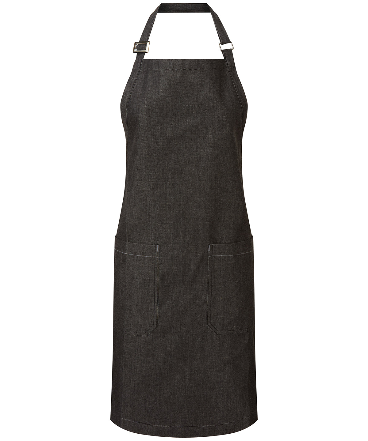 Cotton denim bib apron organic and Fairtrade certified | Black Denim