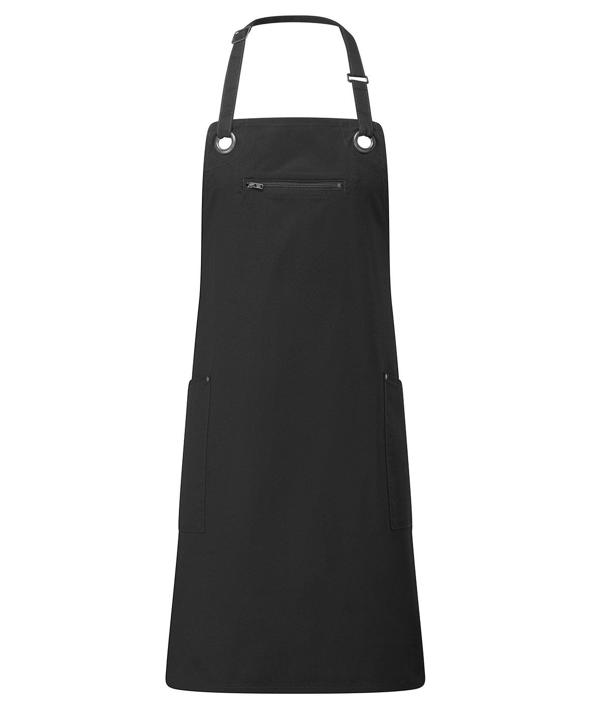 Barley Contrast Stitch Bib Apron | Black/Charcoal