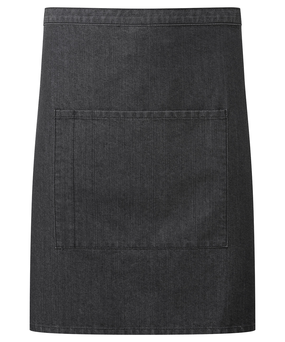 Colours collection mid-length pocket apron | black denim
