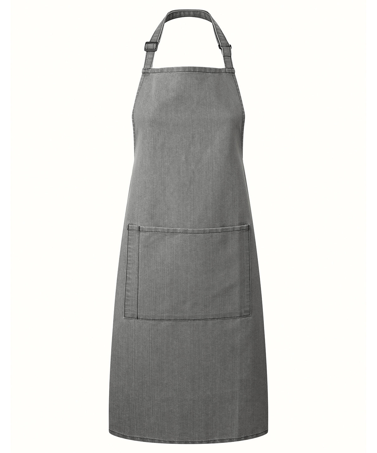 Colours bib apron with pocket | grey denim