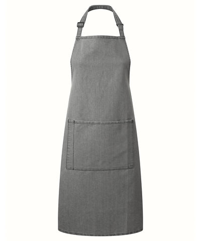 Colours bib apron with pocket | grey denim