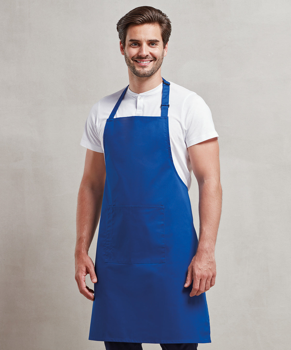 Colours bib apron with pocket | black