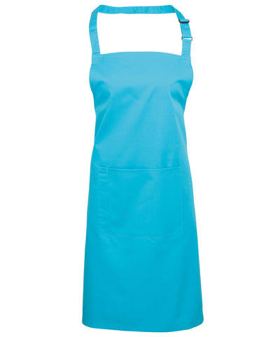 Colours bib apron with pocket | turquoise
