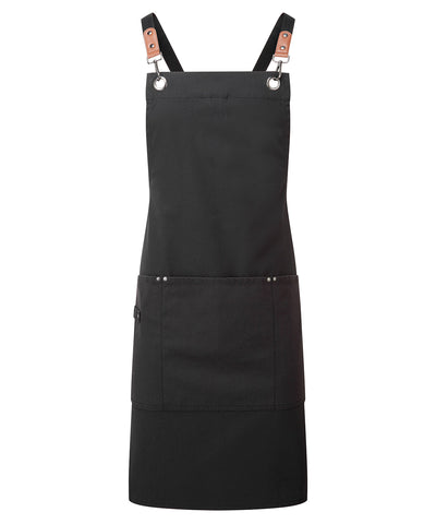 Clip n Clasp cross-back bib apron | black