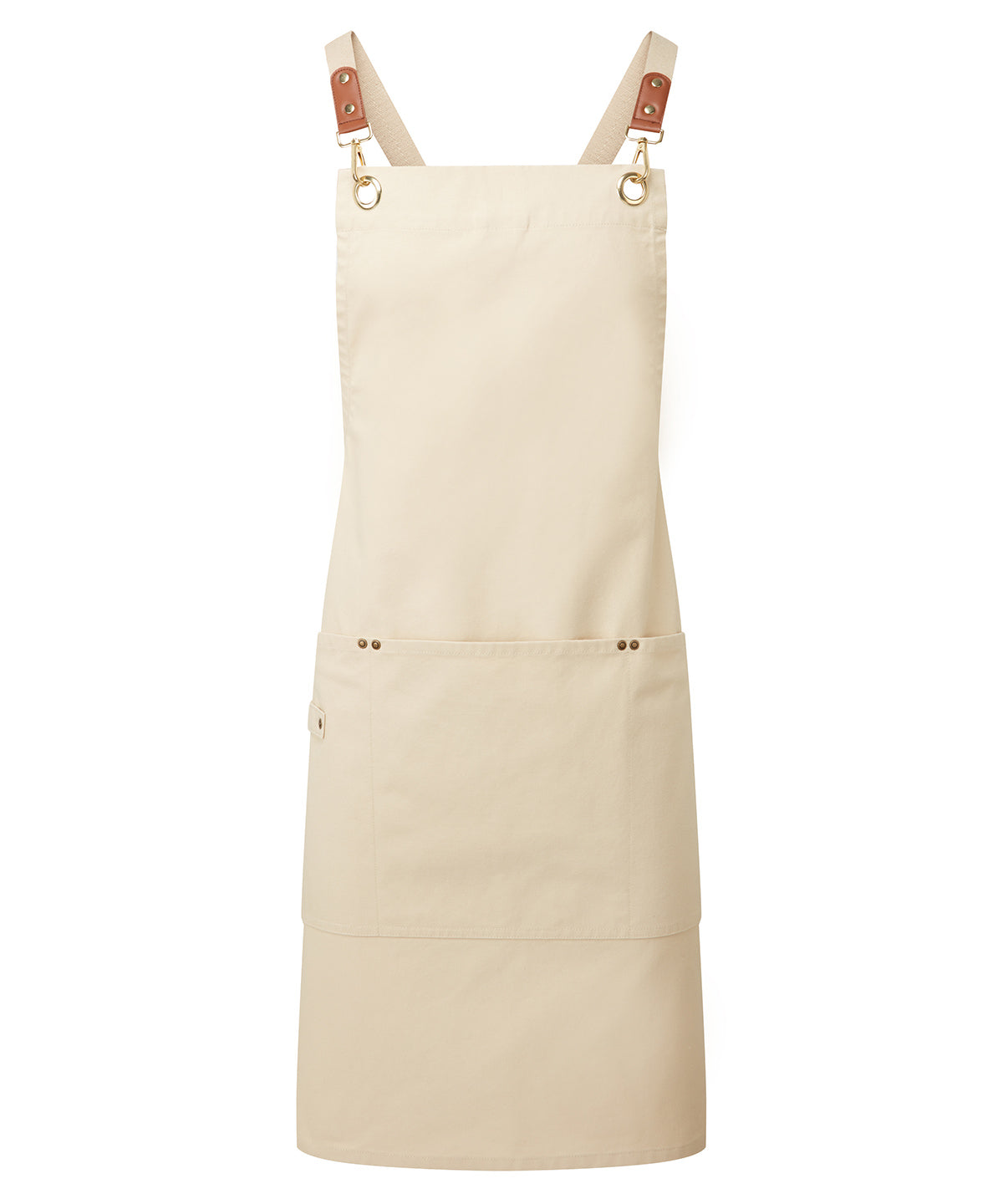 Clip n Clasp cross-back bib apron | natural