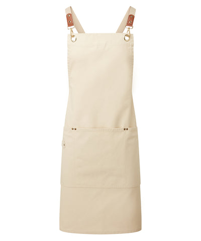 Clip n Clasp cross-back bib apron | natural