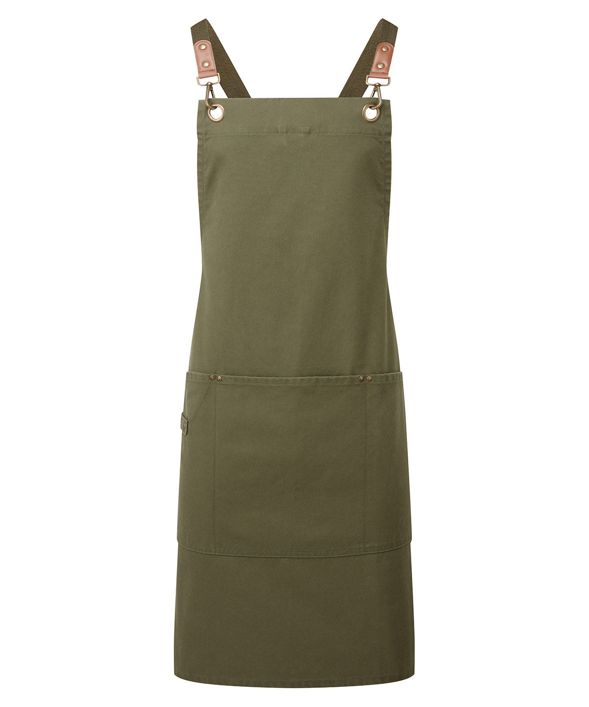 Clip n Clasp cross-back bib apron | olive