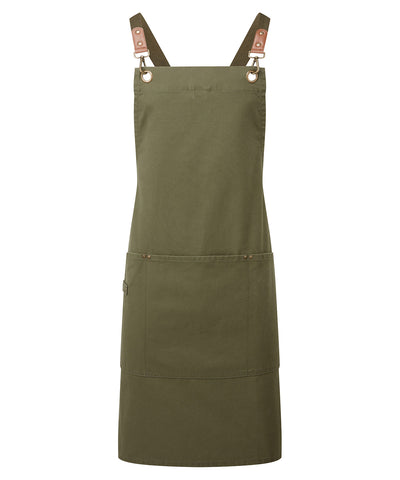 Clip n Clasp cross-back bib apron | olive