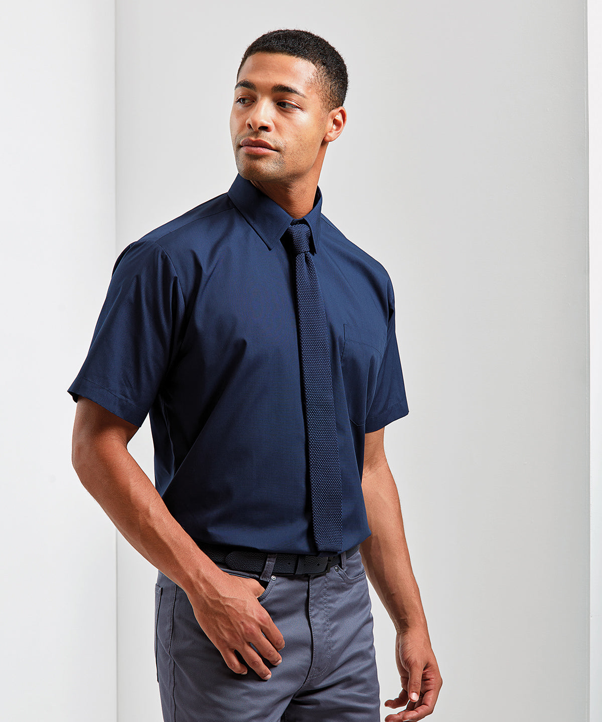 Short sleeve poplin shirt | Black*