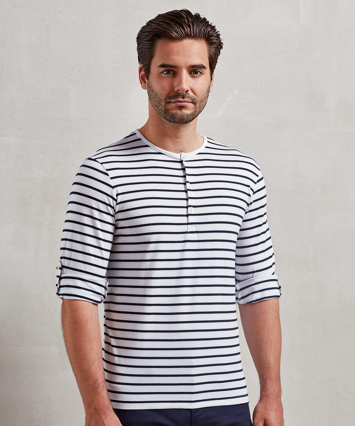 Long John roll-sleeve tee | indigo