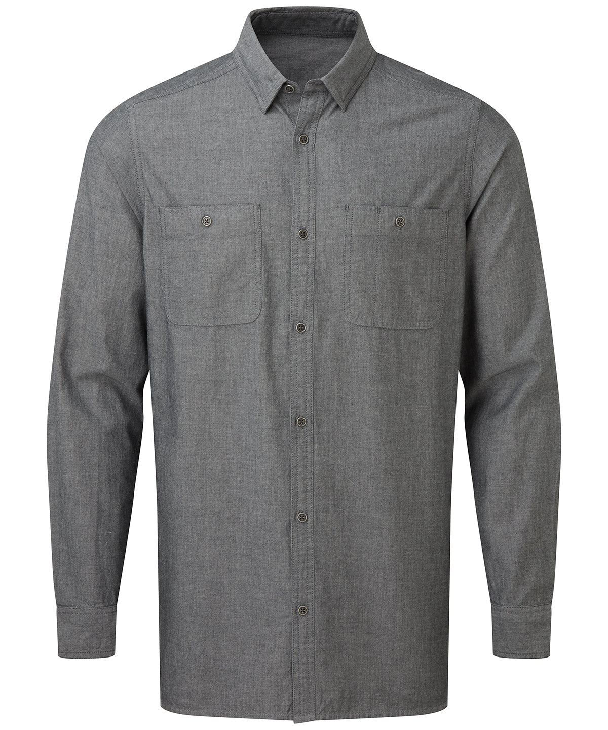 Mens Chambray shirt organic and Fairtrade certified | Grey Denim