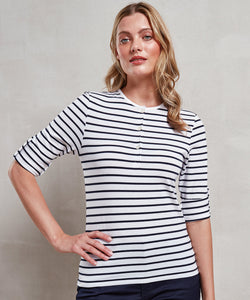 Womens Long John roll-sleeve tee | black