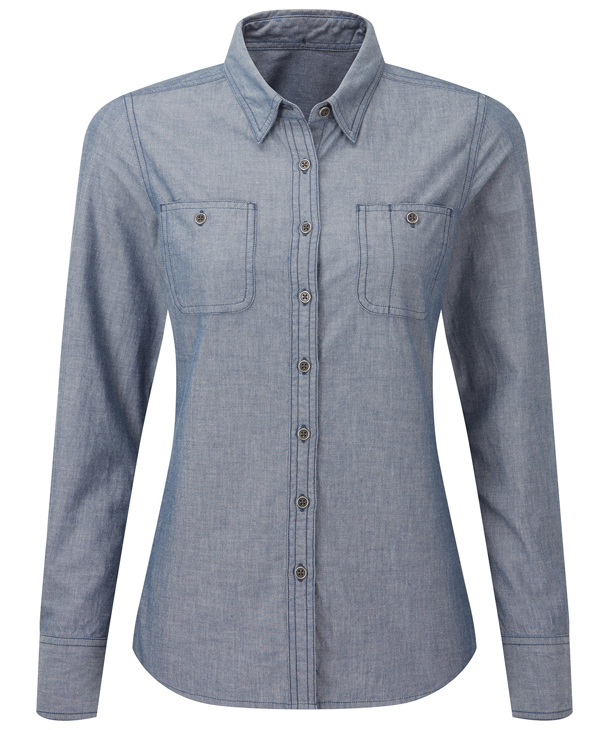 Womens Chambray shirt organic and Fairtrade certified | Indigo Denim