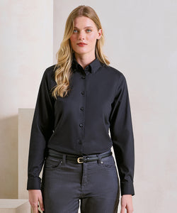 Womens Supreme Oxford long sleeve shirt | black