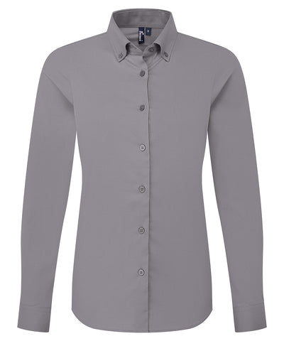 Womens Supreme Oxford long sleeve shirt | steel grey