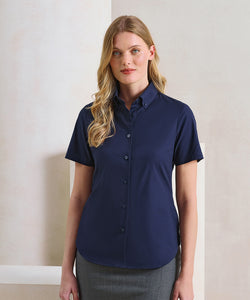 Womens Supreme Oxford short sleeve shirt | black