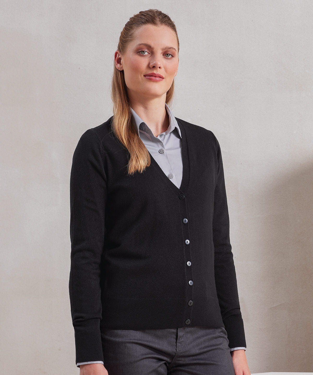 Womens essential acrylic cardigan | black