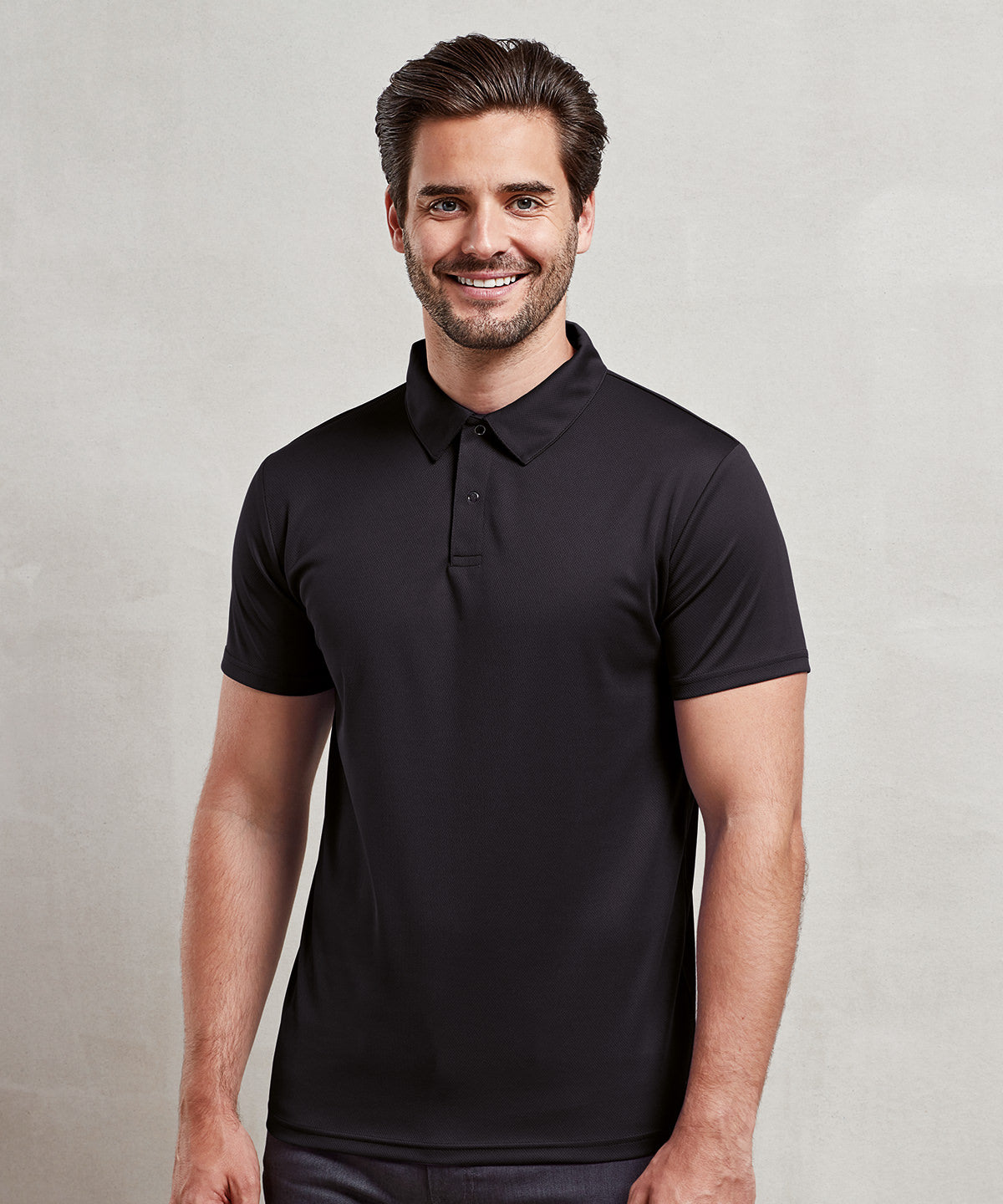 Coolchecker® studded polo | black