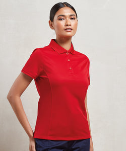 Womens Coolchecker® piqu polo | black