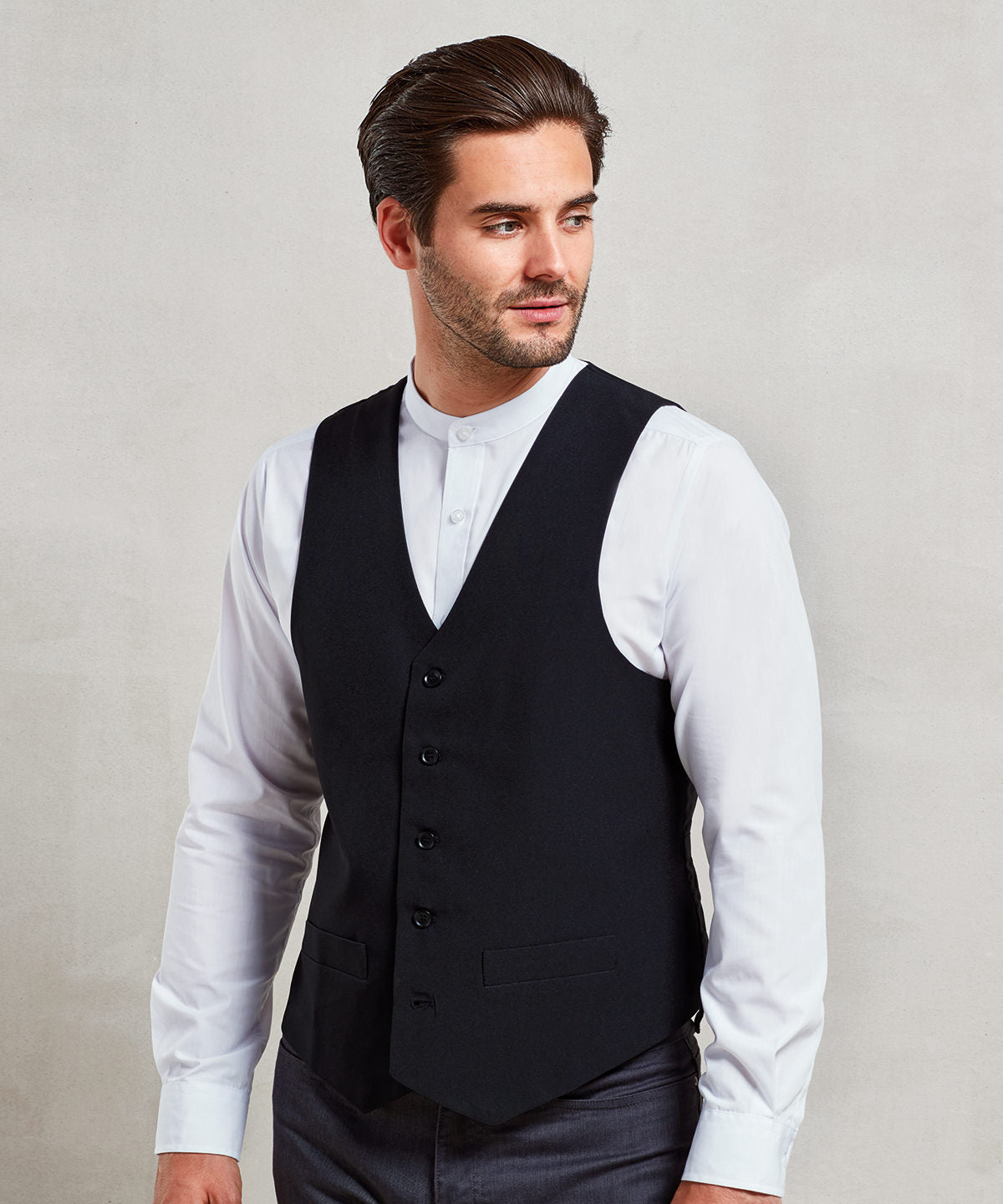 Lined polyester waistcoat | black
