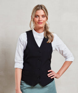 Womens lined polyester waistcoat | black