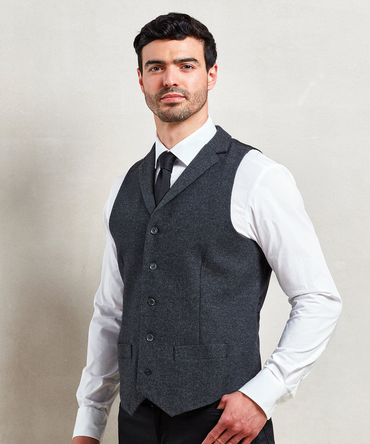 Herringbone waistcoat | brown check