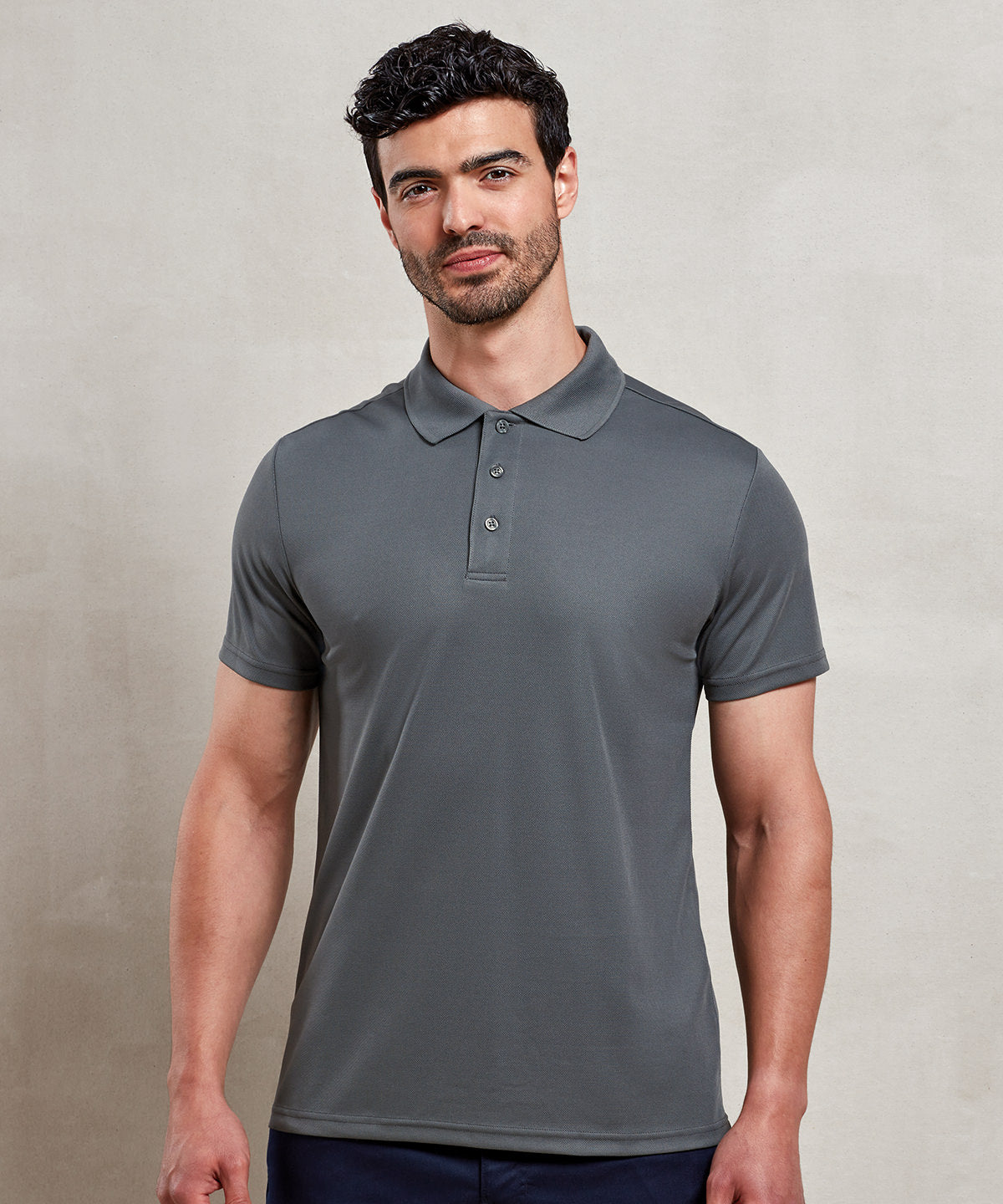Mens Spun Dyed Recycled Polo Shirt | dark grey