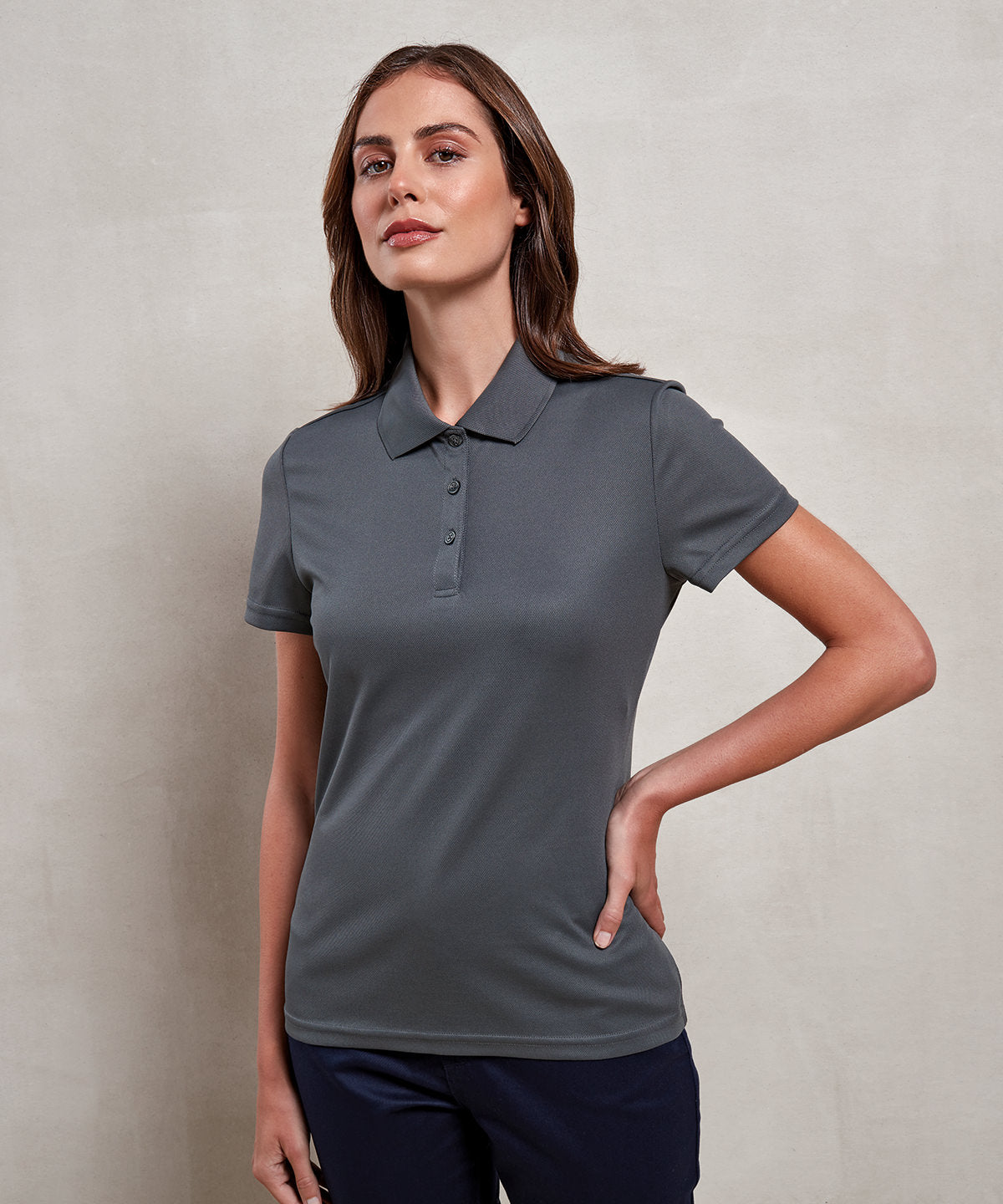 Womens Spun Dyed Recycled Polo Shirt | black