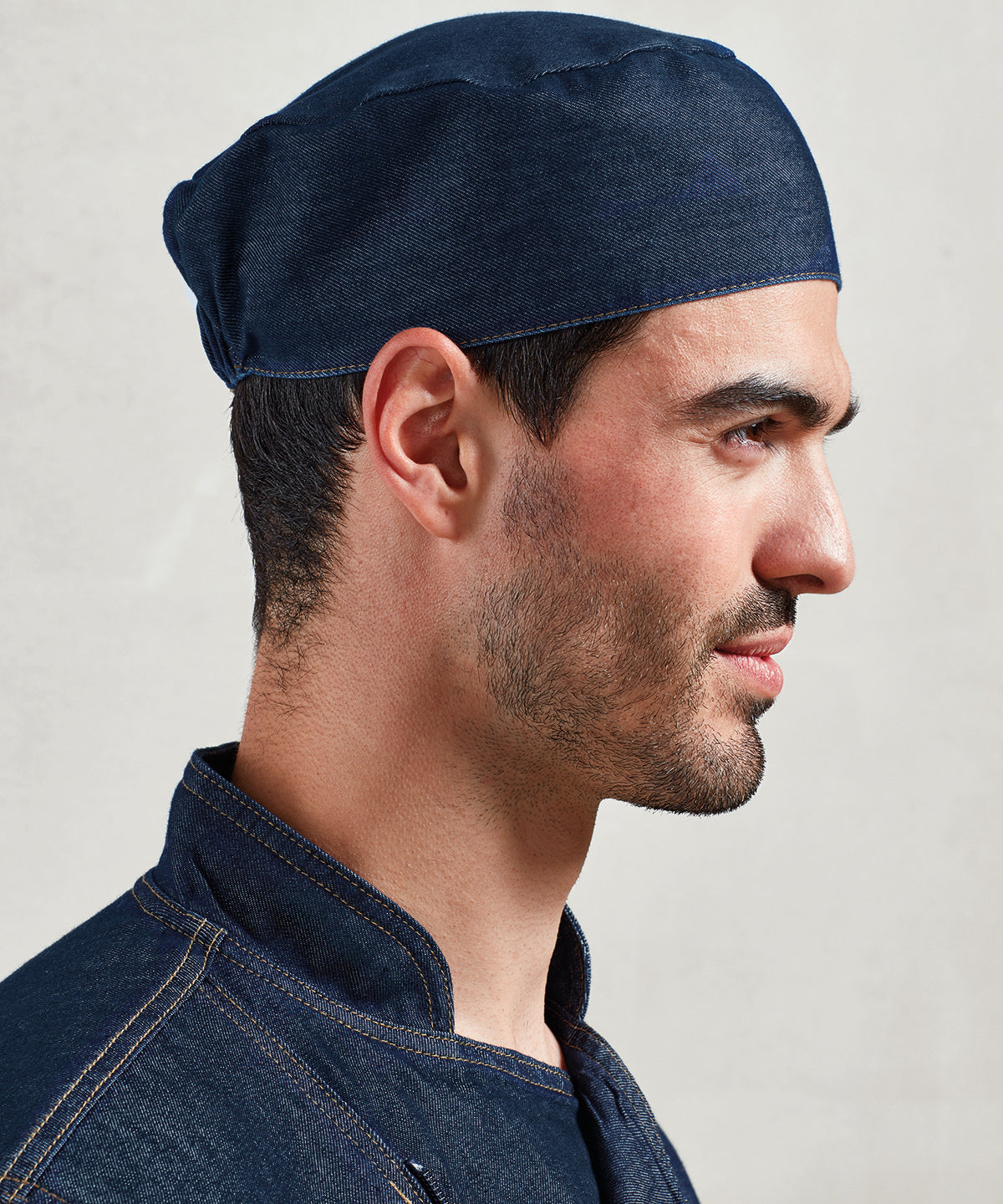 Chefs skull cap | grey denim