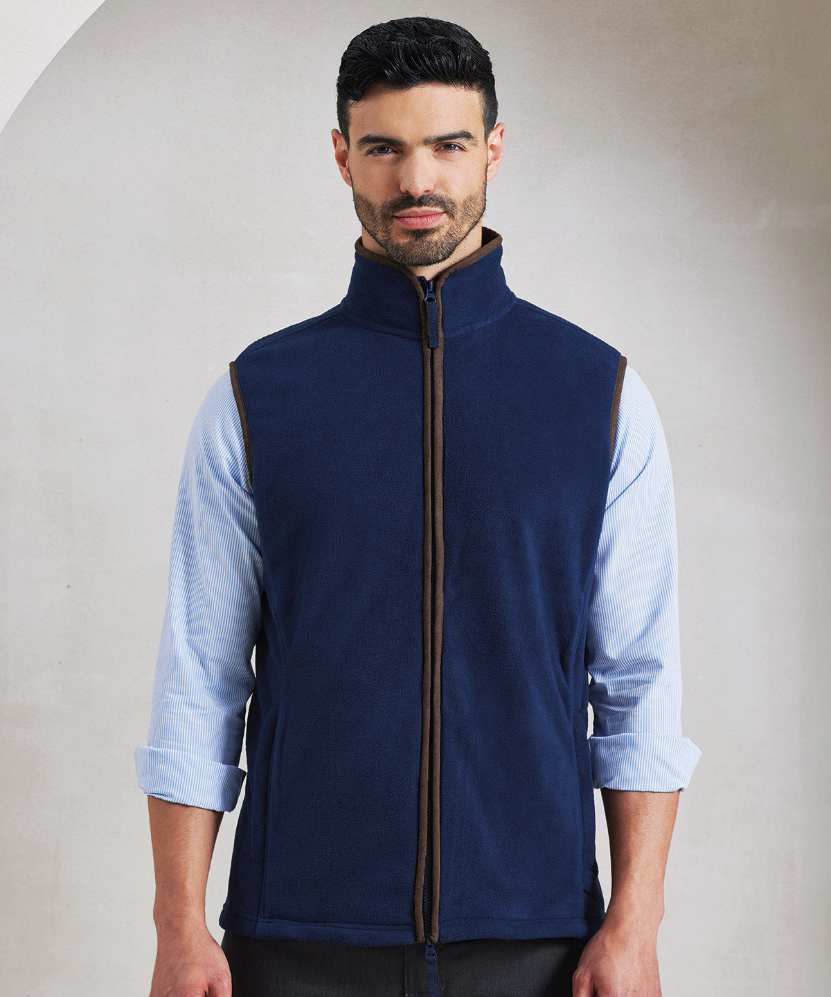 Artisan fleece gilet | navy/brown