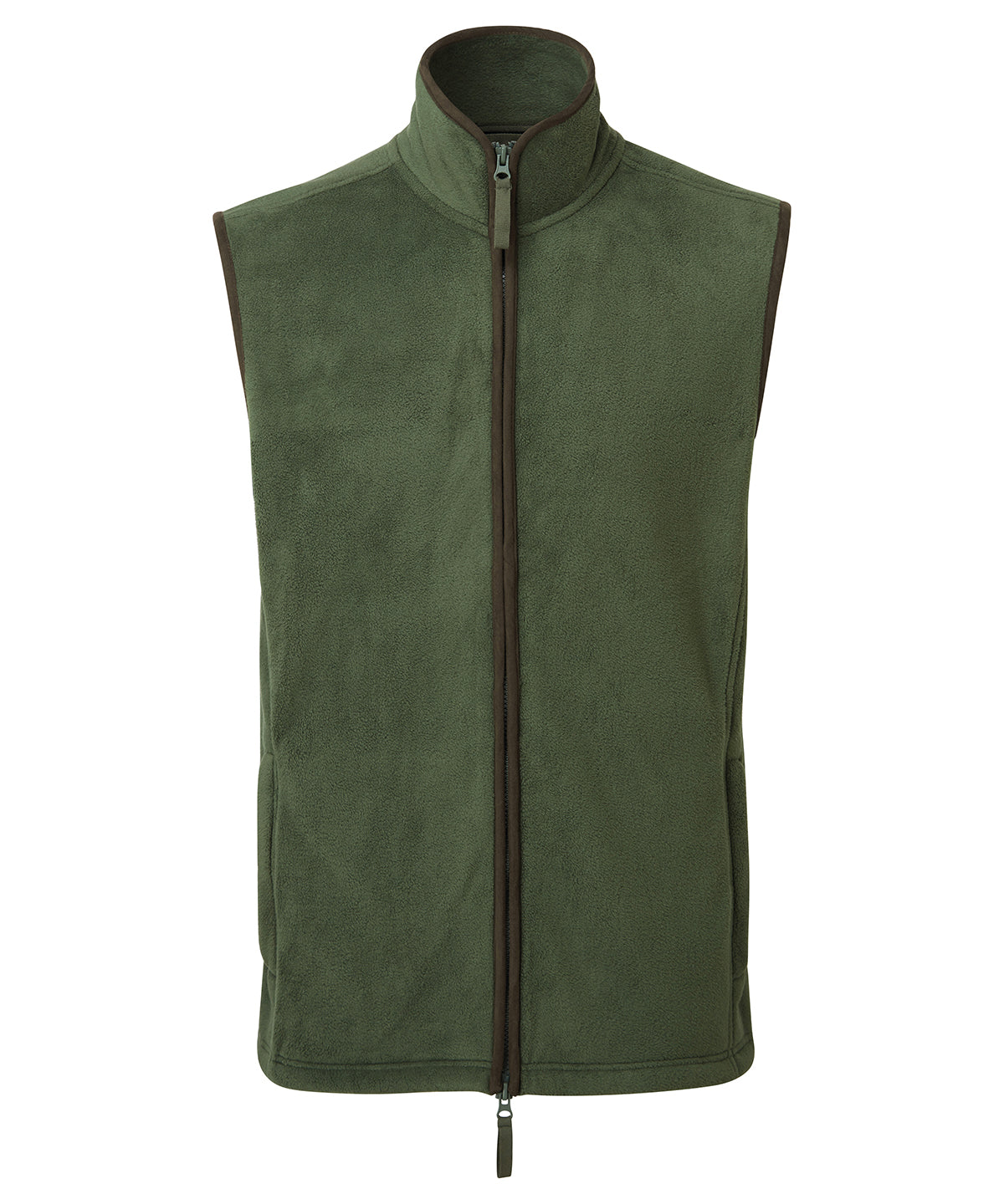 Artisan fleece gilet | moss green/brown