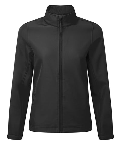 Womens Windchecker® printable and recycled softshell jacket | black