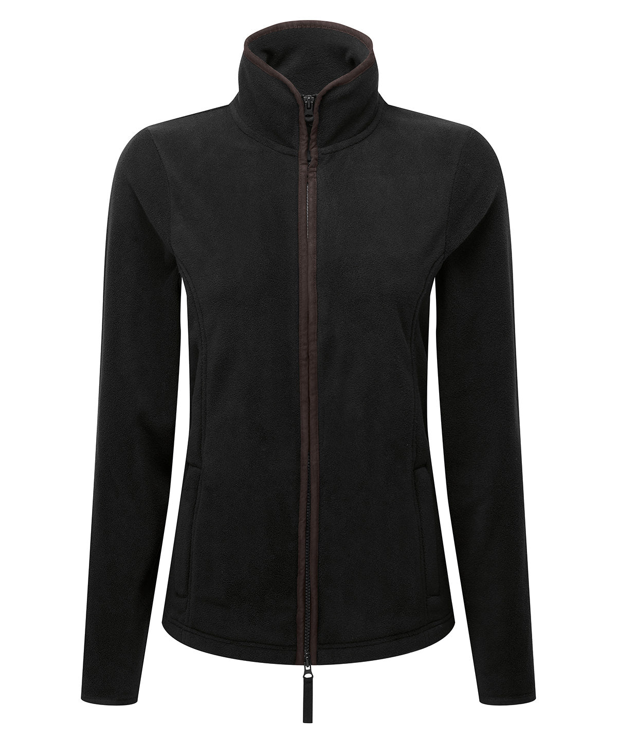 Womens artisan fleece jacket | black/brown