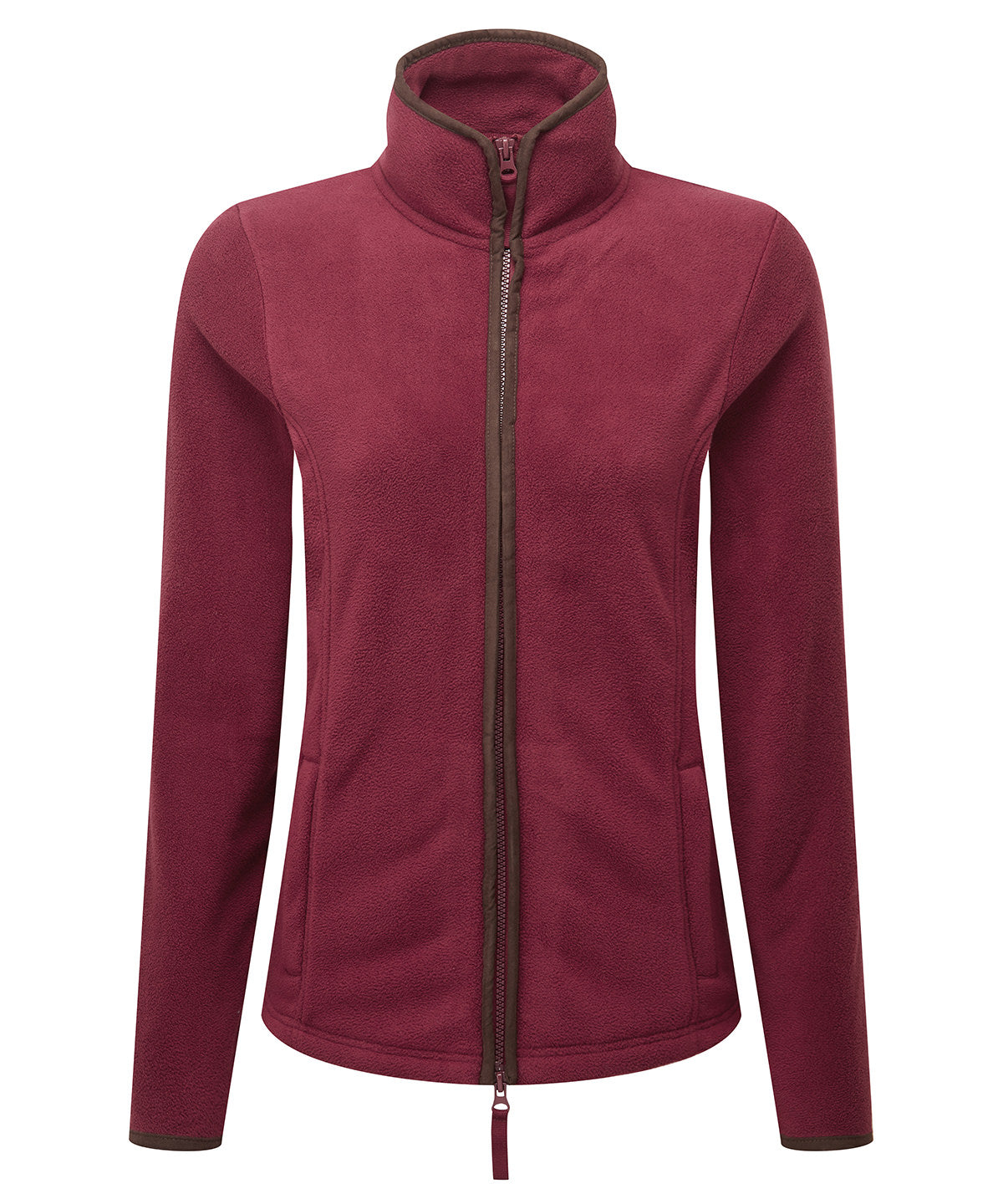 Womens artisan fleece jacket | burgundy/brown