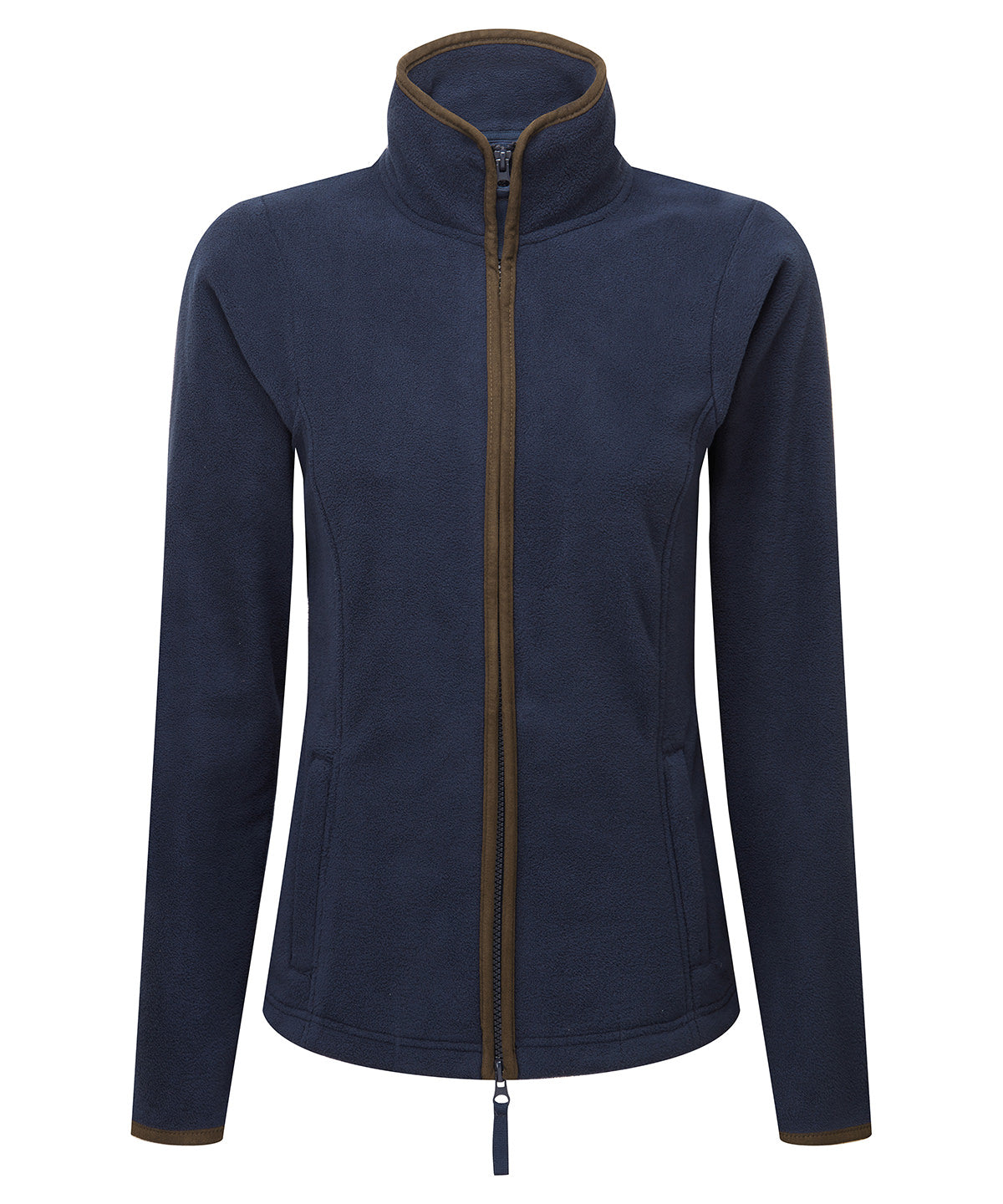 Womens artisan fleece jacket | navy/brown