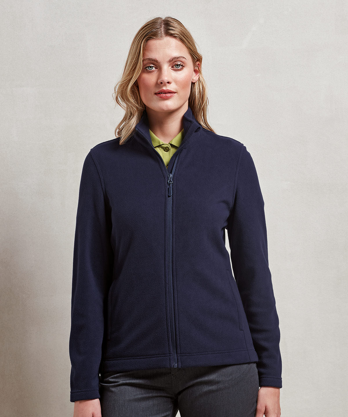 Womens Recyclight full-zip microfleece | navy