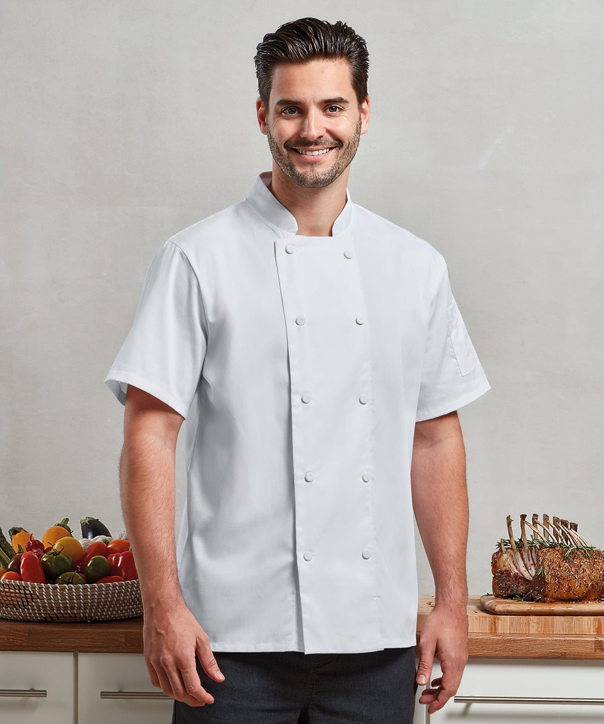 Chefs Coolchecker® short sleeve jacket | white
