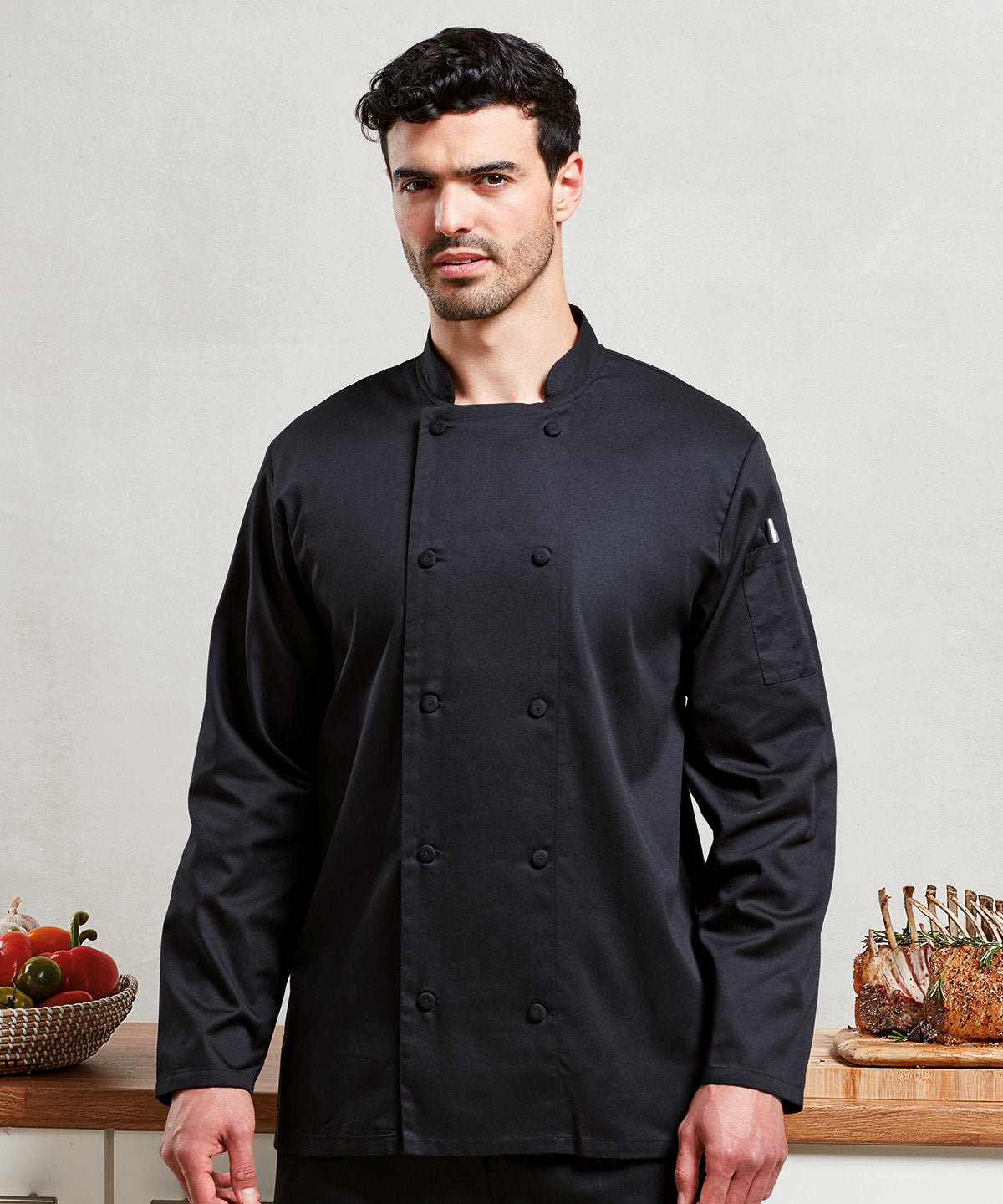 Chefs Coolchecker® long sleeve jacket | black