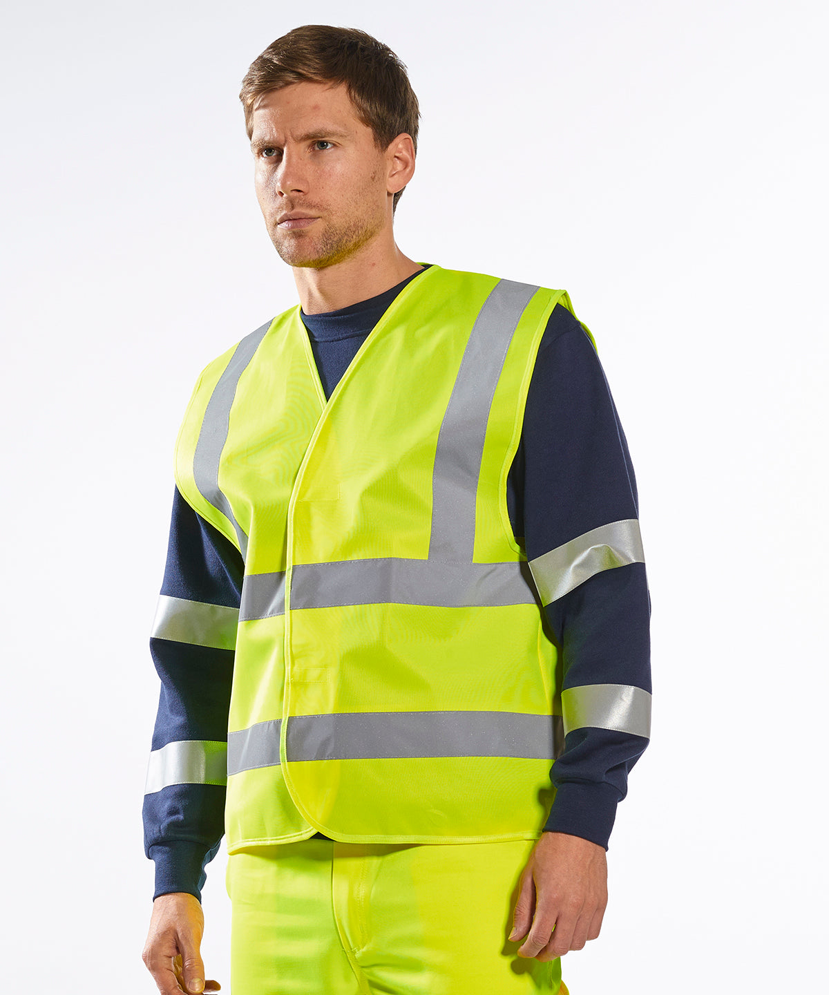 Hi-vis two-band-and-brace vest (C470) | yellow